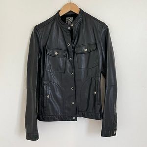 Vintage Lucky Brand leather black jacket